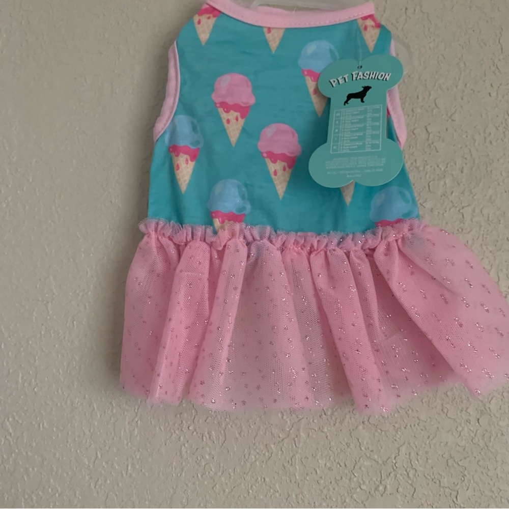 PET FASHION Pink Ice Cream Cones" pink dress